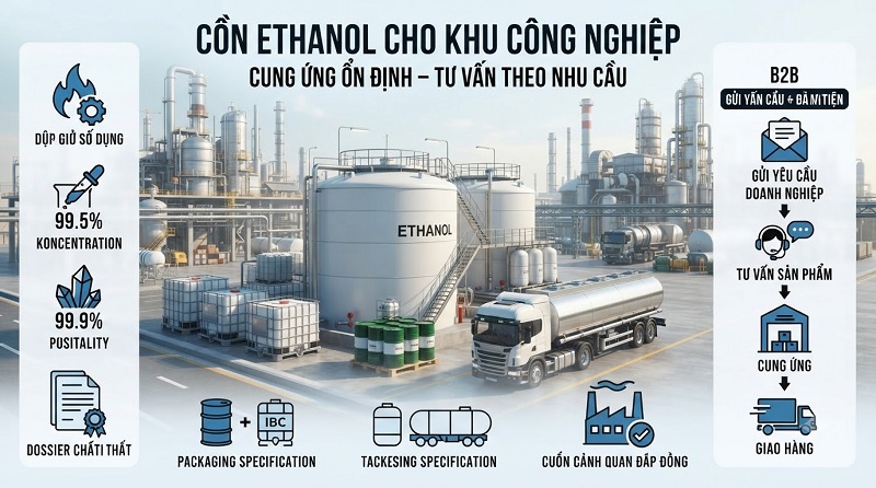 Cồn Ethanol Cho Khu Công Nghiệp – Giải Pháp Cung Ứng Ổn Định Cho Doanh Nghiệp
